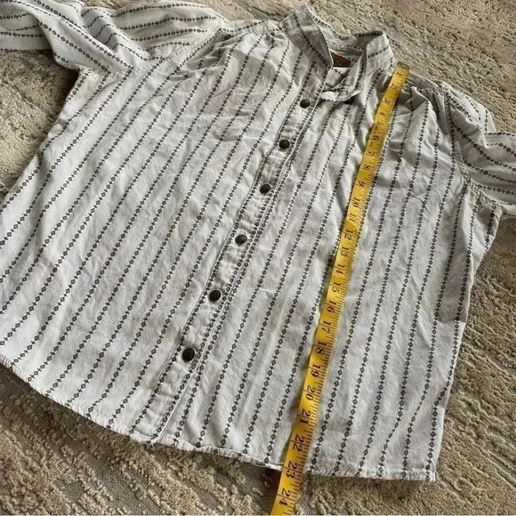 Palo Duro Vintage Western Shirt Button Down Striped White Black 100% Cotton: L - Picture 11 of 13